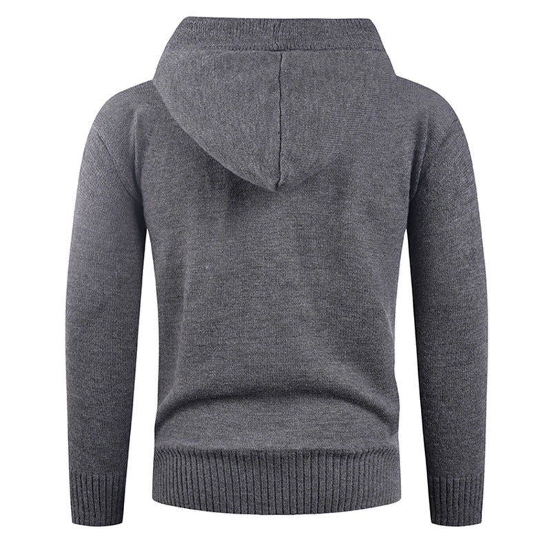 Men's fashionable sweater with high collar and functional buttons Lisslune