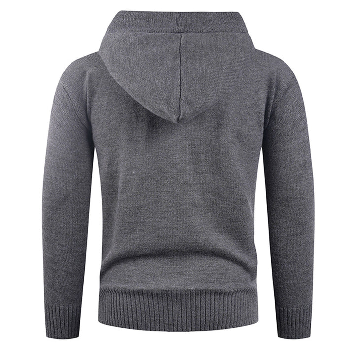 Men's fashionable sweater with high collar and functional buttons Lisslune