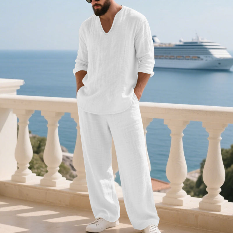 Men's airy linen suit set Lisslune