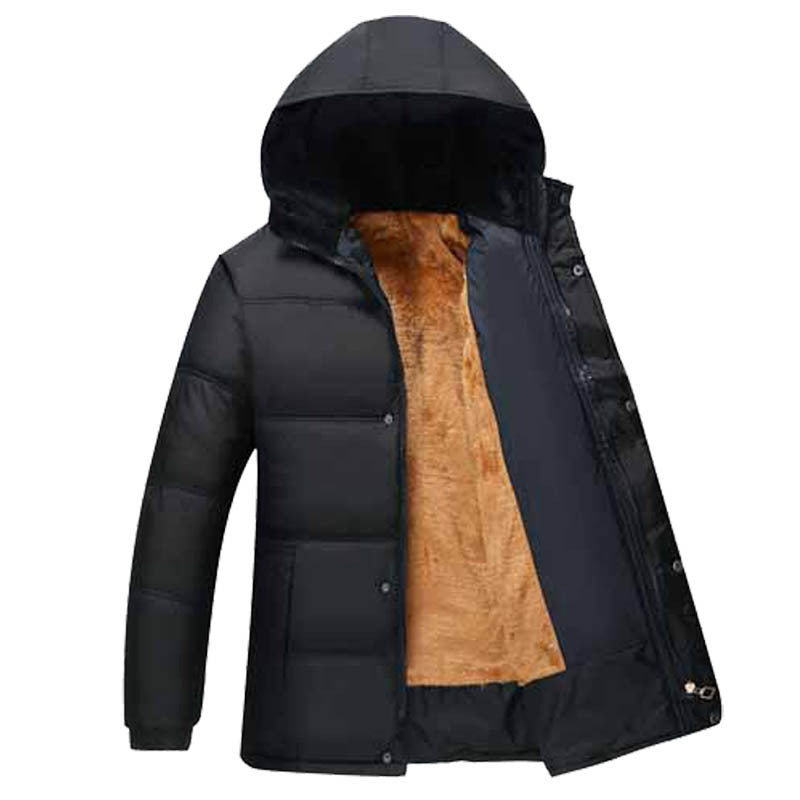 Men's stylish padded jacket with cozy inner lining and adjustable hood collar Lisslune
