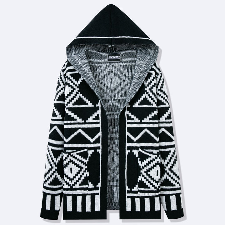 Men's cardigan with creative pattern and open front Lisslune