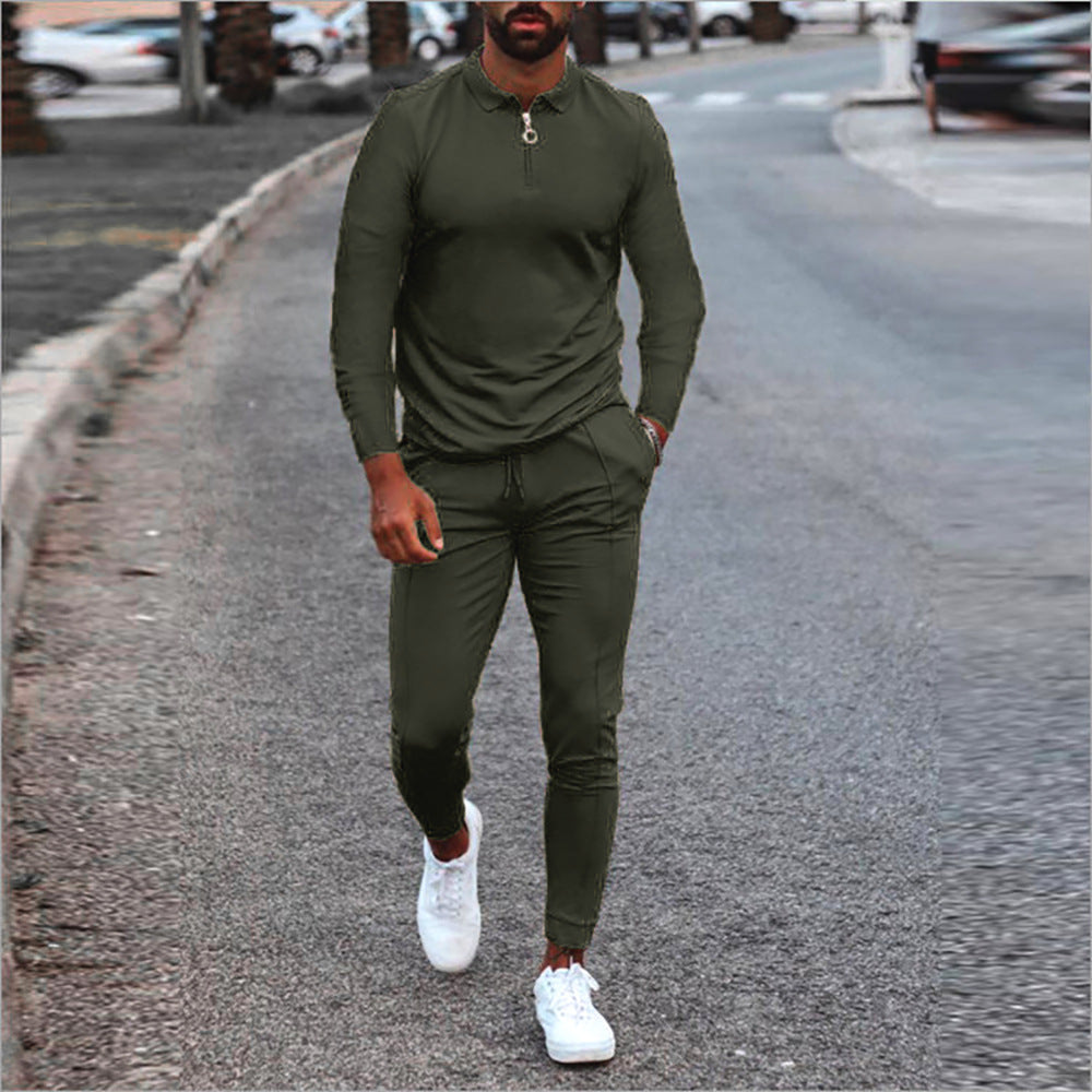 Men's sporty set with high collar and practical zip elements Lisslune