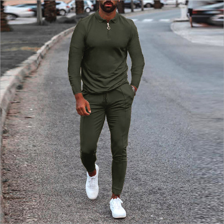 Men's sporty set with high collar and practical zip elements Lisslune