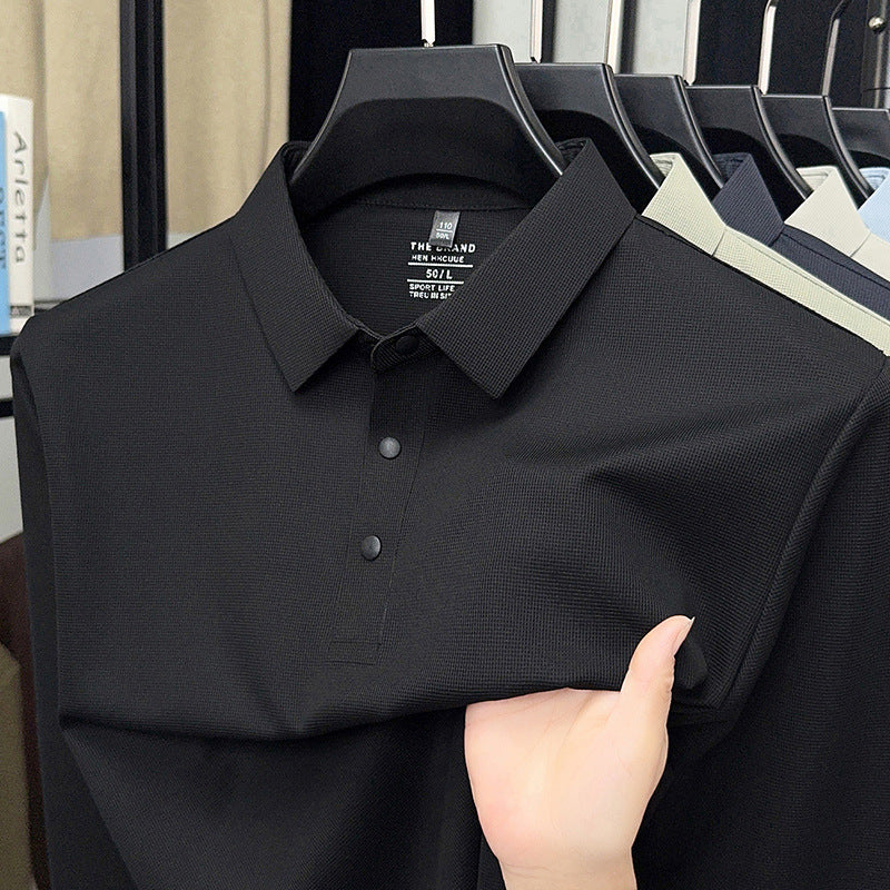 Men's Long Sleeve Polo Shirt with Breathable Structure Lisslune