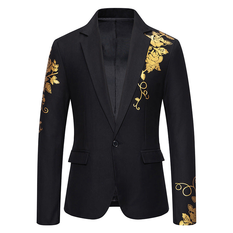 Men's elegant blazer with floral details and textured design Lisslune