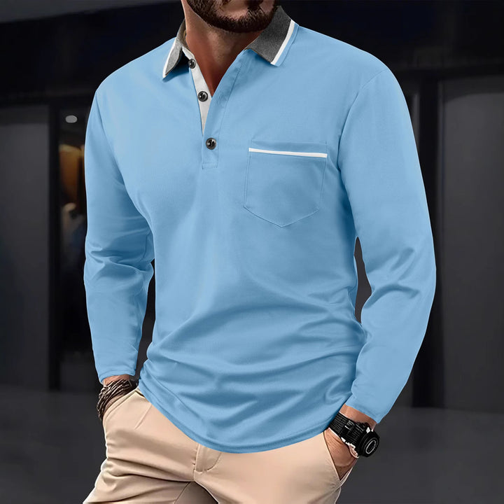 Men's polo shirt with modern color and collar contrast Lisslune