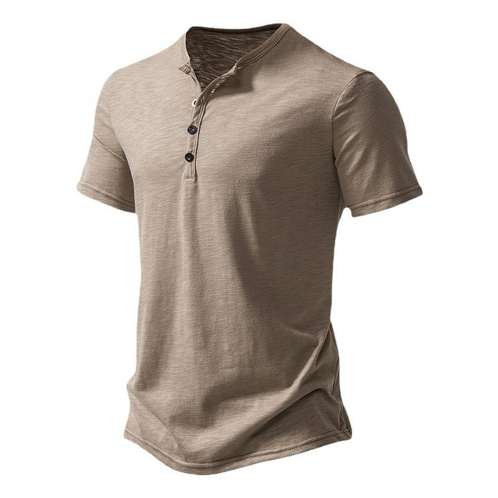 Men's short sleeve shirt with stylish Henley neckline and comfortable fit Lisslune