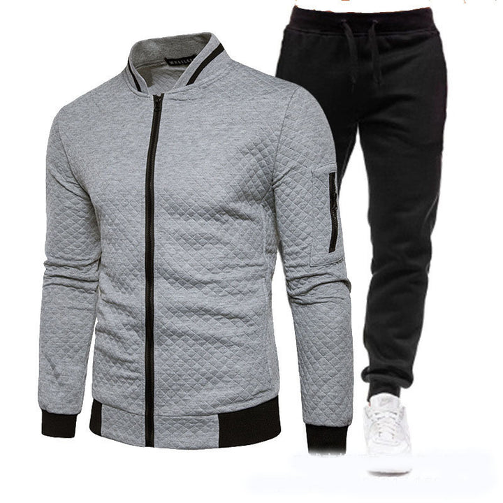 Men's fashionable training jacket with stand-up collar and sports pants Lisslune
