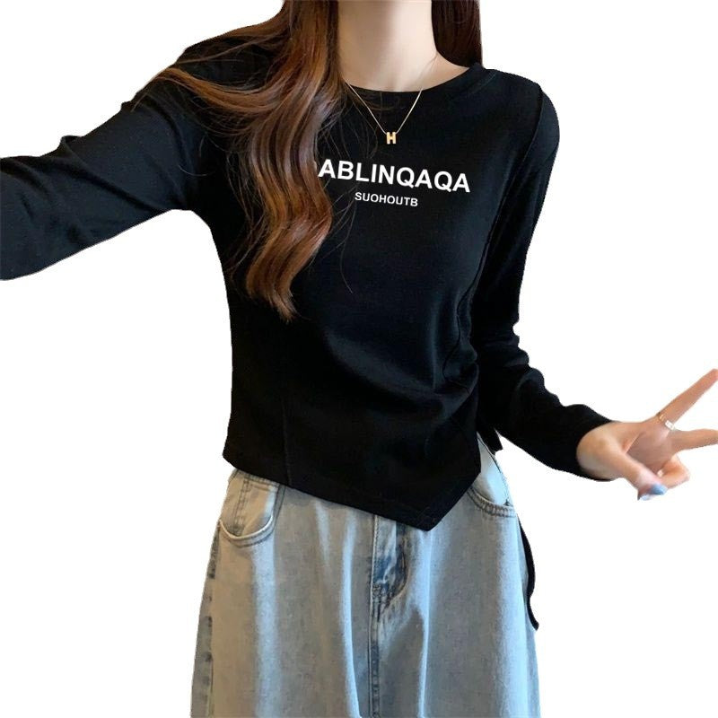 Women’s long sleeve shirt with creative print and casual cut
