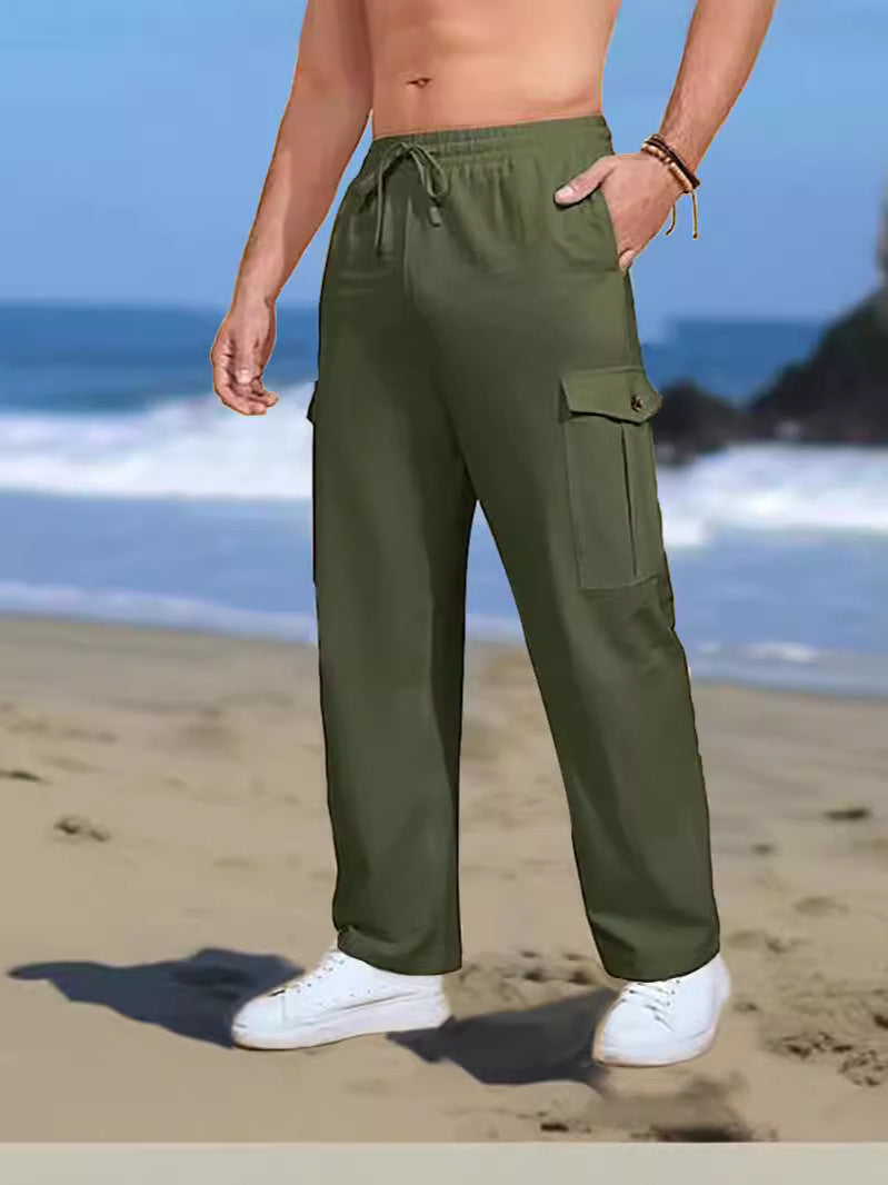 Men's cargo pants with side pockets and adjustable waistband Lisslune
