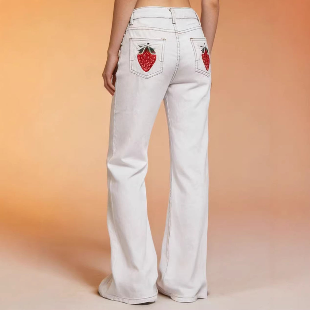 Women Flared Jeans with High Waist and Elegant Seam Details Lisslune