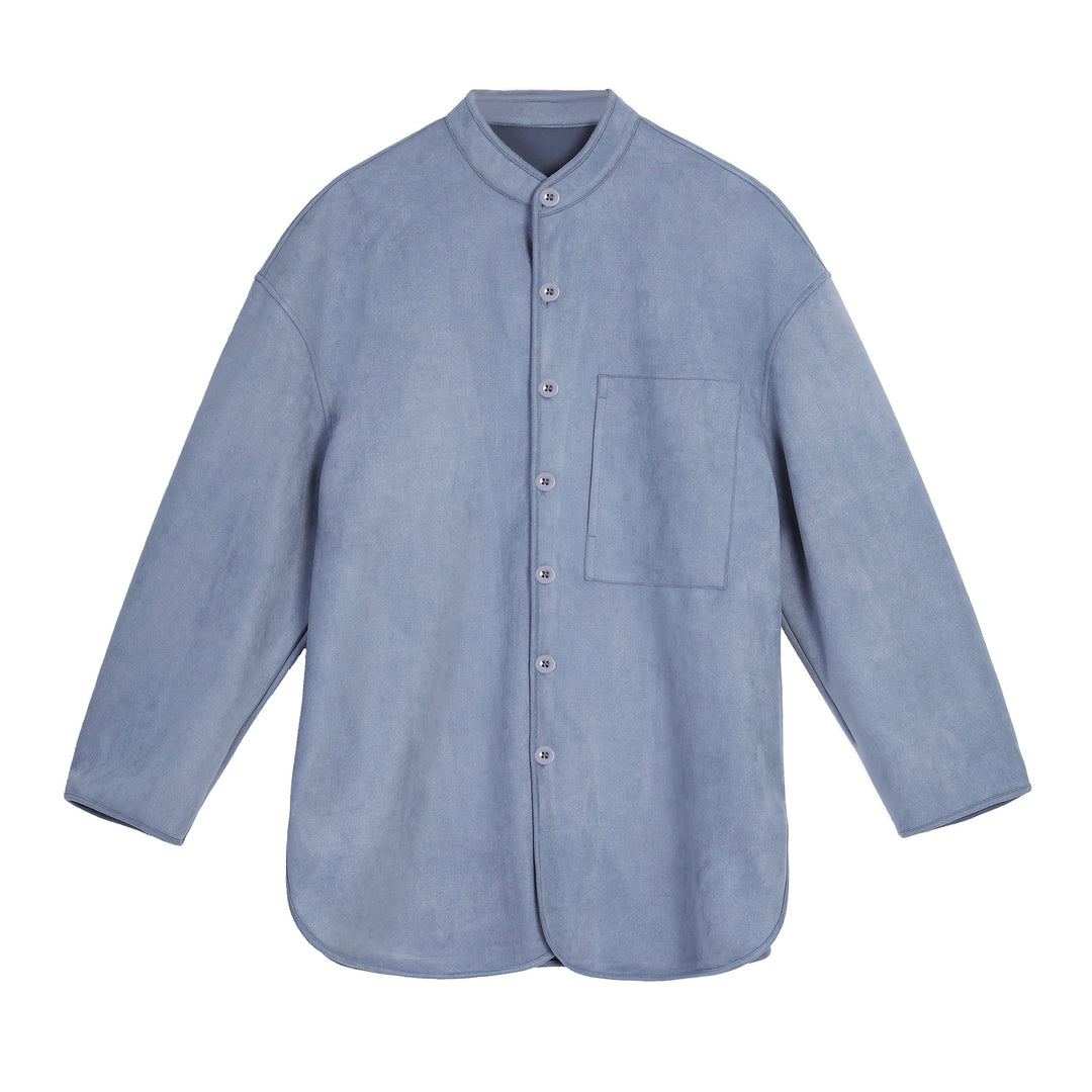 Men's fashionable overshirt jacket with practical chest pocket and modern stand-up collar Lisslune