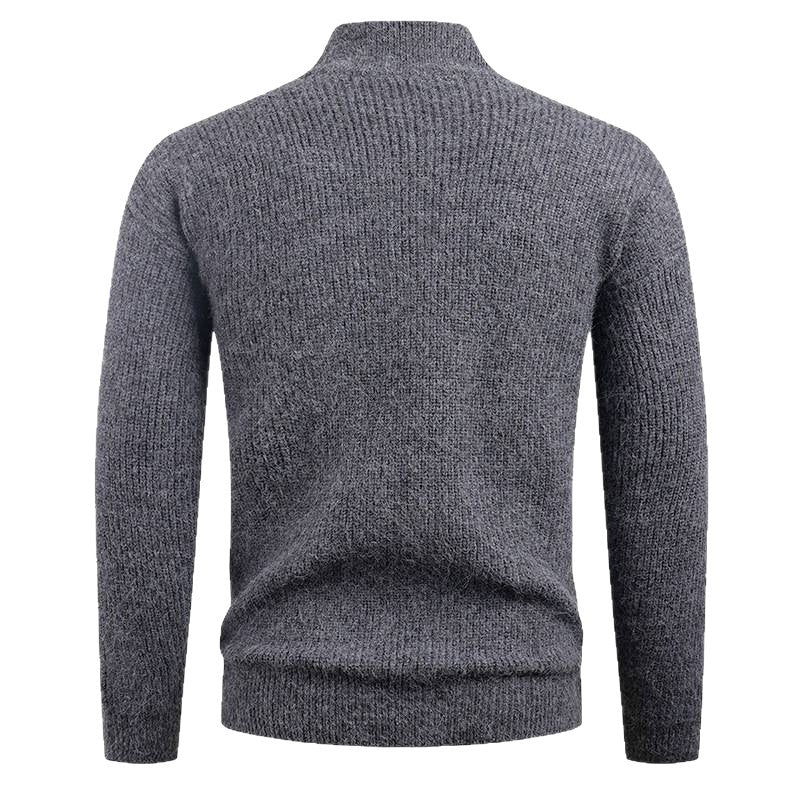 Men's sweater with high collar and decorative zipper Lisslune