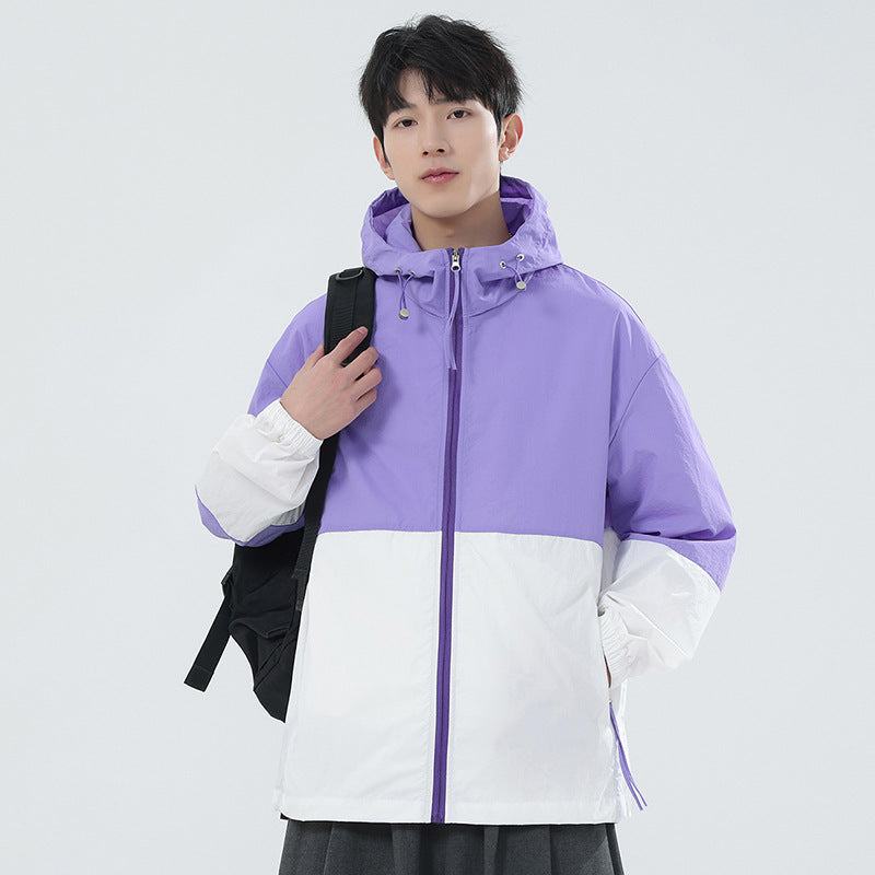 Men's sporty windbreaker with adjustable hood system and reflective details Lisslune