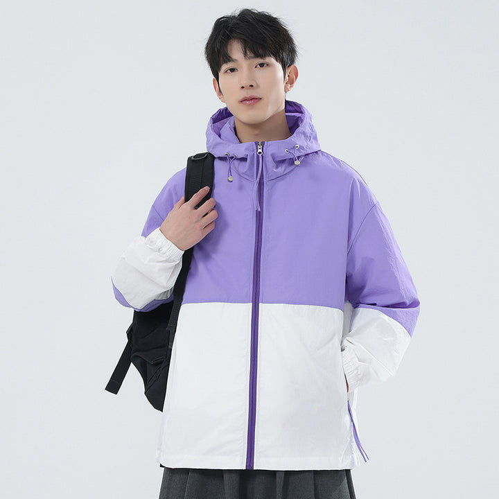 Men's sporty windbreaker with adjustable hood system and reflective details Lisslune