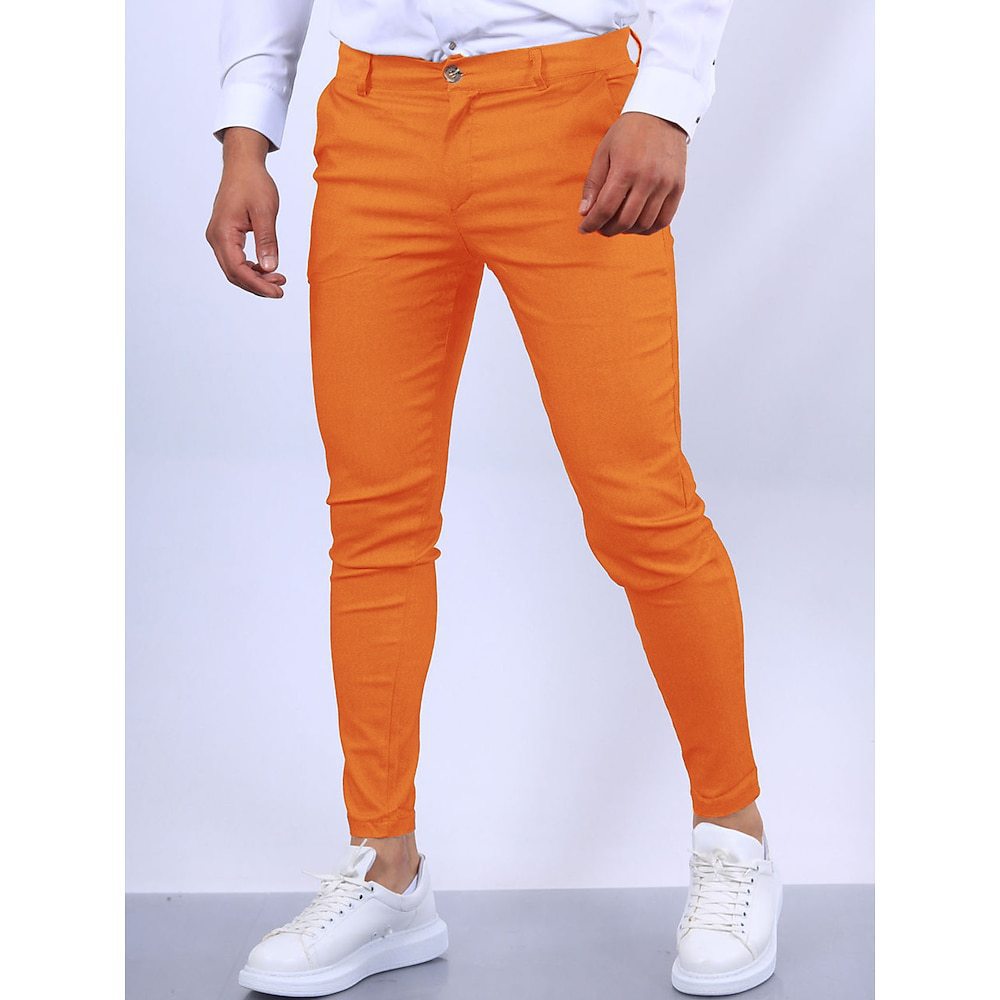 Men's Tailored Slim-Fit Chino Pants Lisslune