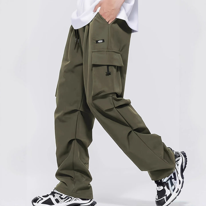 Men's cargo pants with multifunctional pockets and adjustable waistband Lisslune