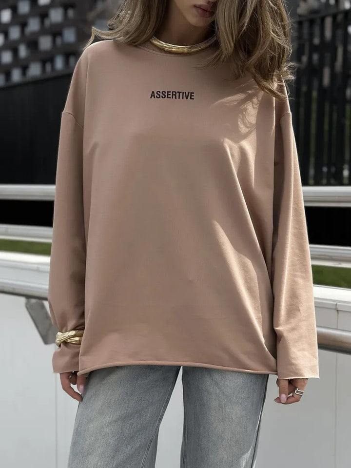 Women Oversized Sweatshirt with Eye-Catching Print Lisslune