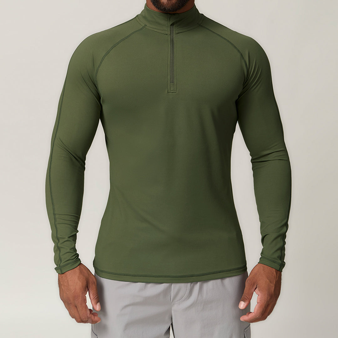 Men's Functional Long Sleeve Shirt with Zipper Lisslune