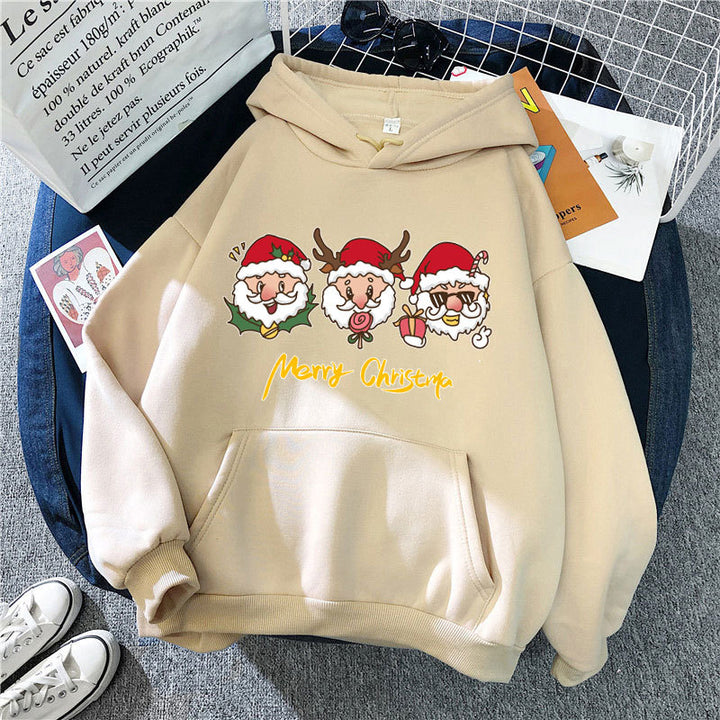 Women's hooded sweatshirt with festive Christmas motif Lisslune