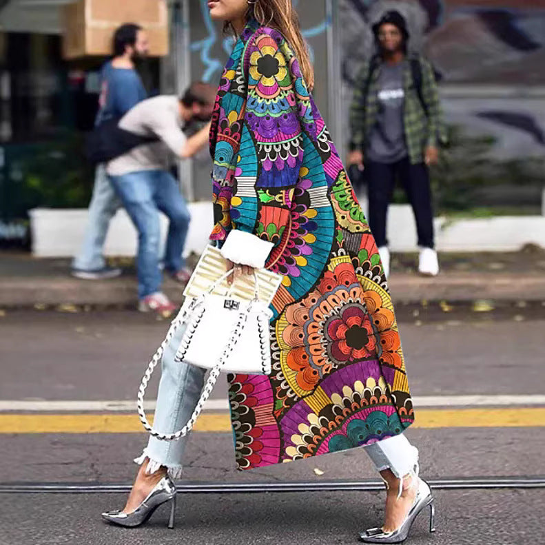 Women's Trendy Kimono with Colorful Mandala Pattern