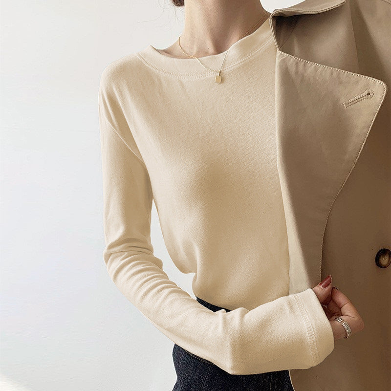 Women's long-sleeve shirt made of soft cotton fabric with a casual cut Lisslune