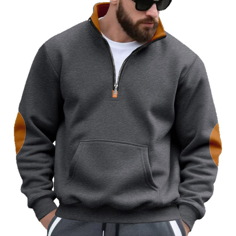 Men's sweater with high collar and trendy zipper Lisslune