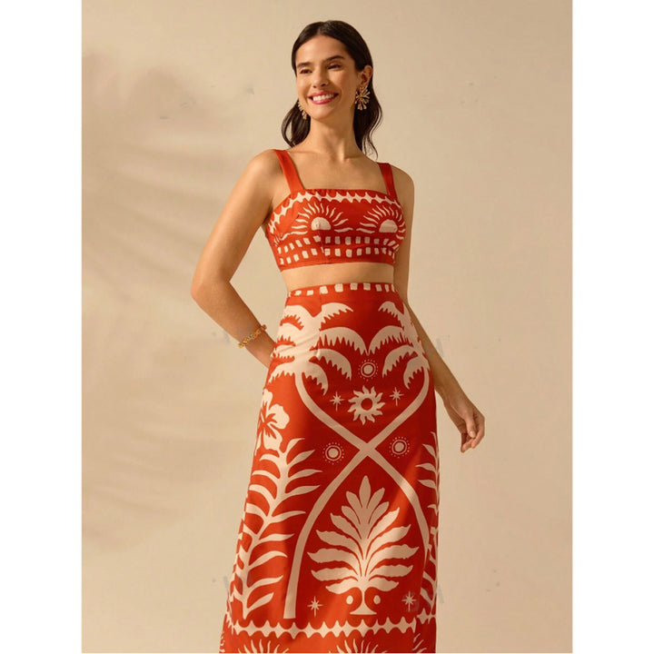 Ladies Crop Top and Maxi Skirt Set Lune London