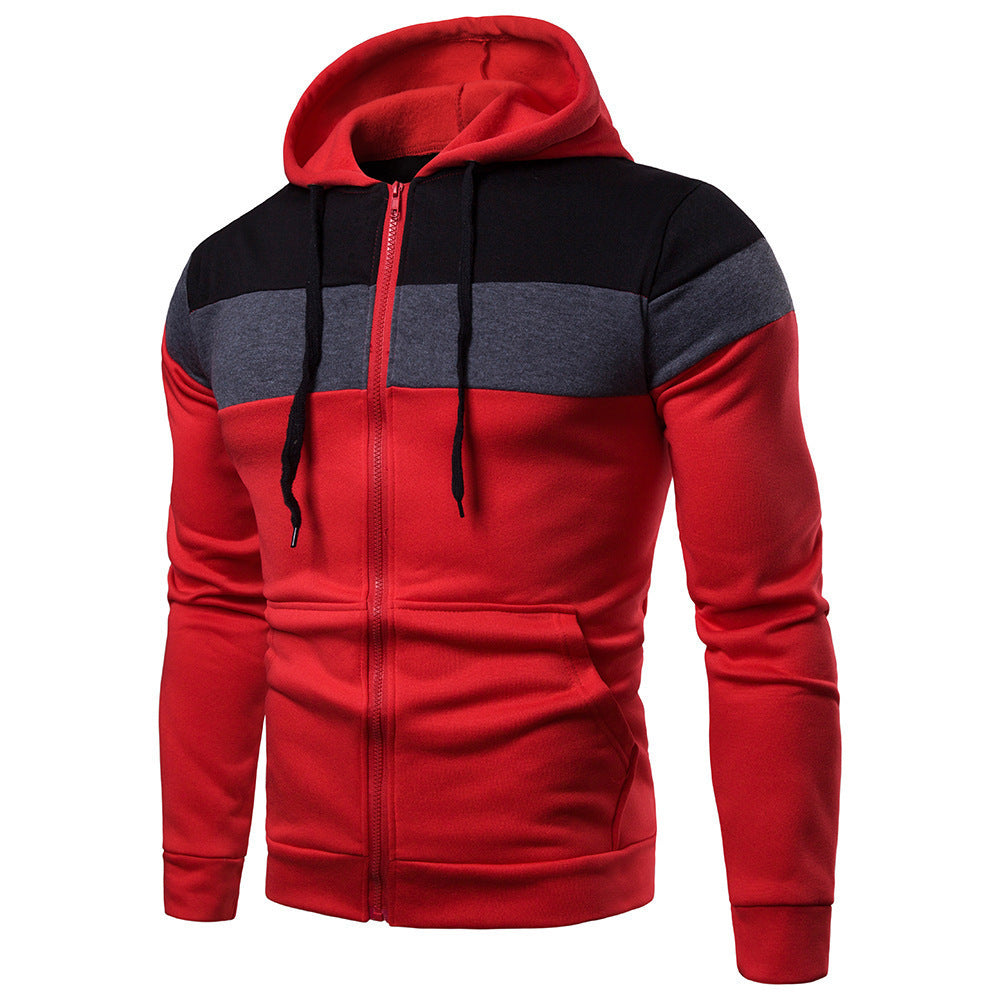 Men's Stylish Hoodie with Innovative Color and Material Mix Lisslune