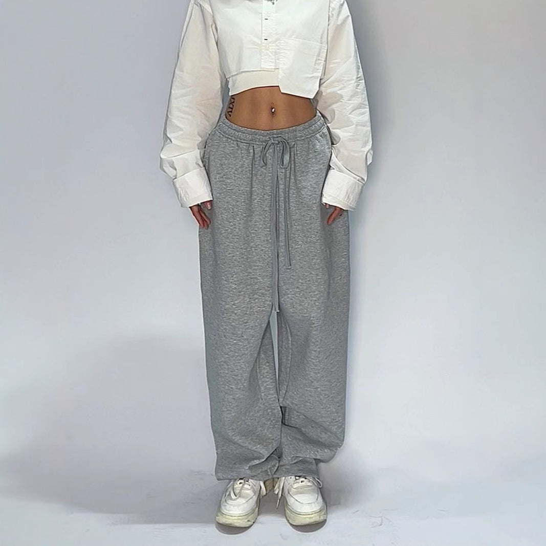 Women's comfortable leisure pants with elastic waistband and wide fit Lisslune