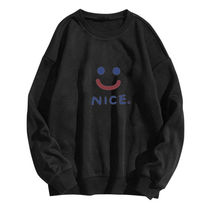 Women casual sweatshirt with cheerful smile motif Lisslune