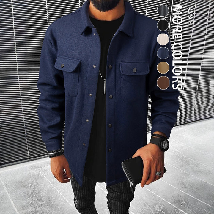 Men's stylish overshirt jacket with practical pockets and modern button design Lisslune
