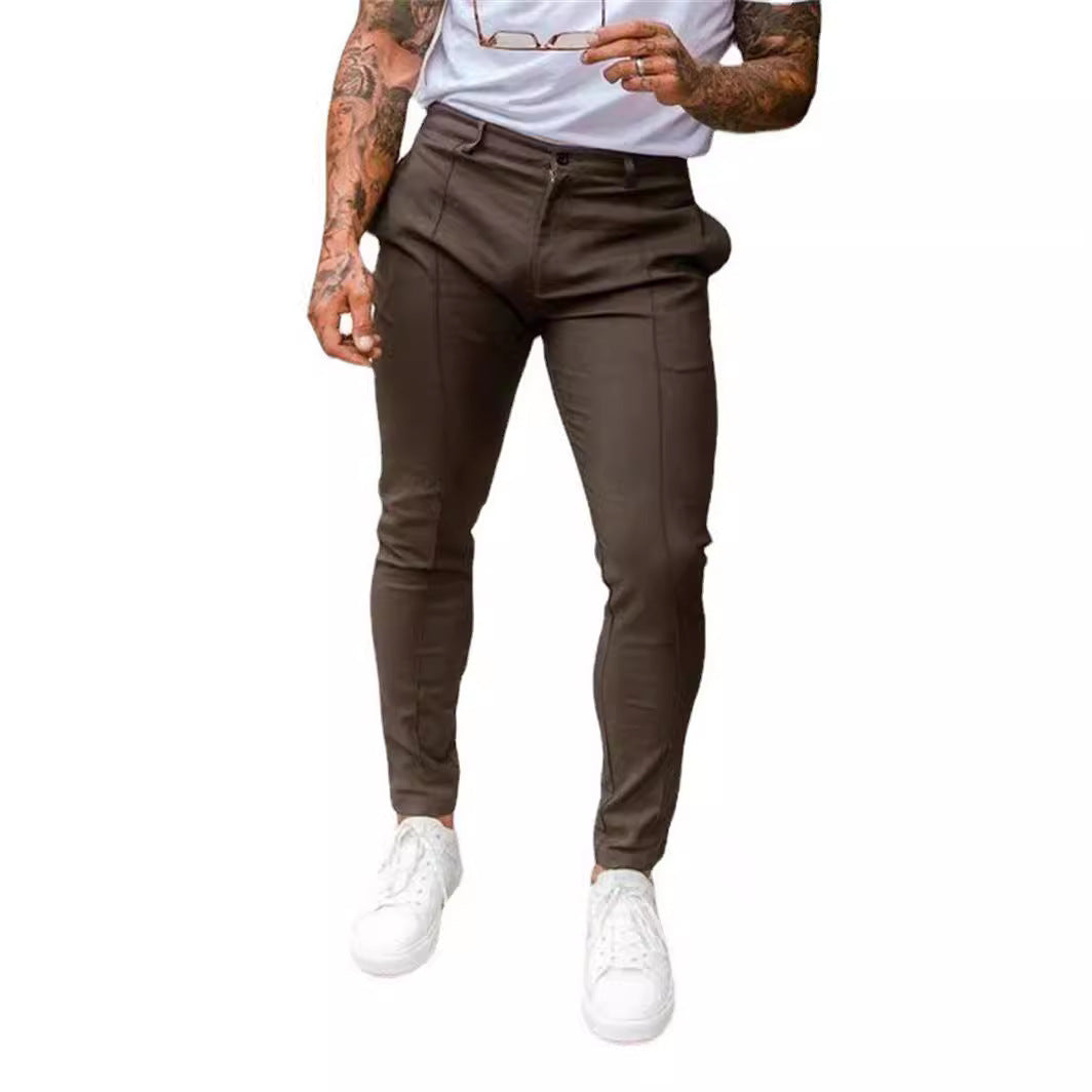 Men's Fashion Slim-Fit Jogging Pants with Elastic Waistband and Side Pockets Lisslune