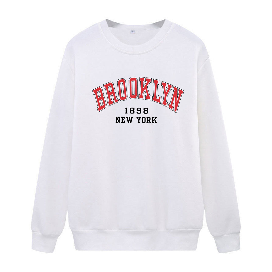 Women's casual oversized sweater with Brooklyn print Lisslune