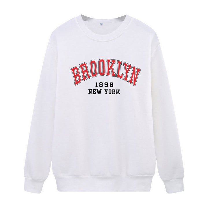 Women's casual oversized sweater with Brooklyn print Lisslune