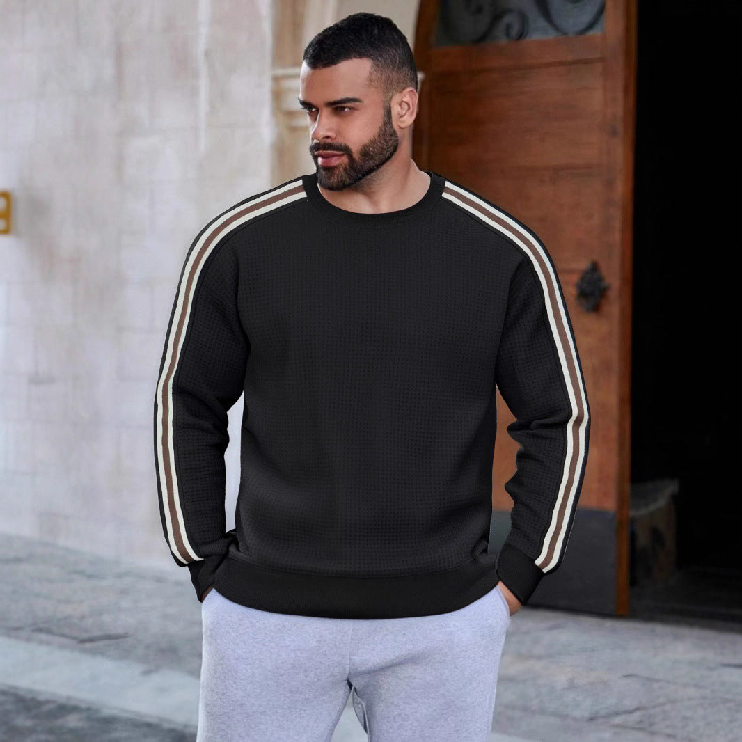 Men's sporty sweatshirt with textured surface and modern stripes Lisslune