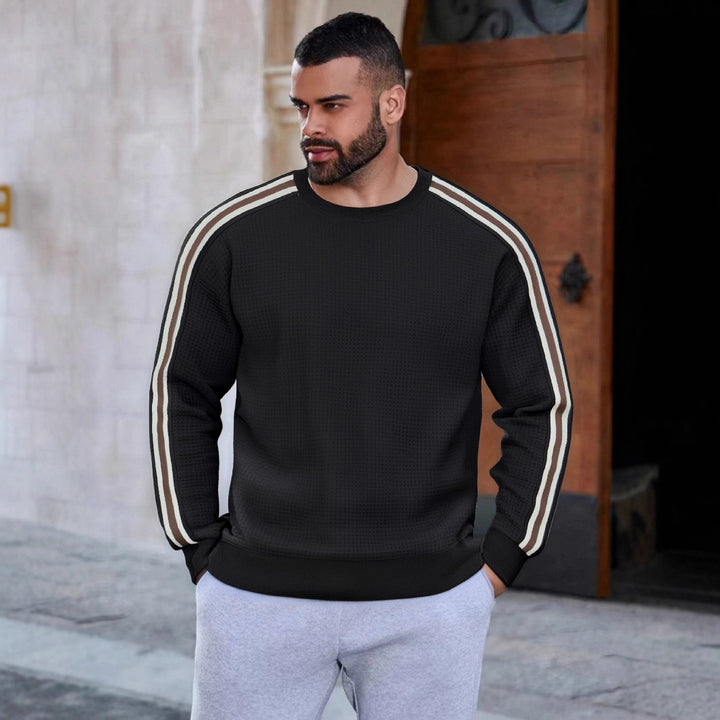 Men's sporty sweatshirt with textured surface and modern stripes Lisslune