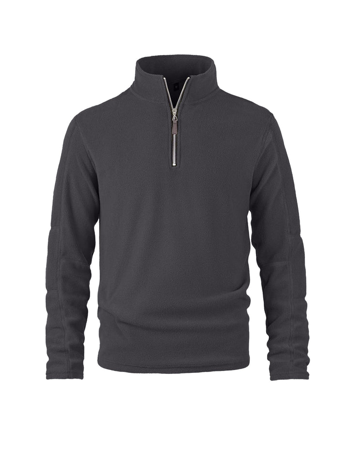 Men's fleece pullover with half zipper and high collar Lisslune