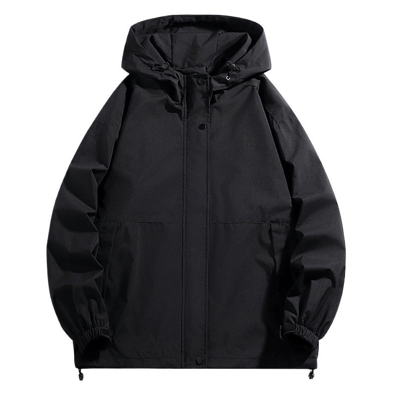 Men Water-Repellent Transition Jacket with Adjustable Hood and Practical Pockets Lisslune
