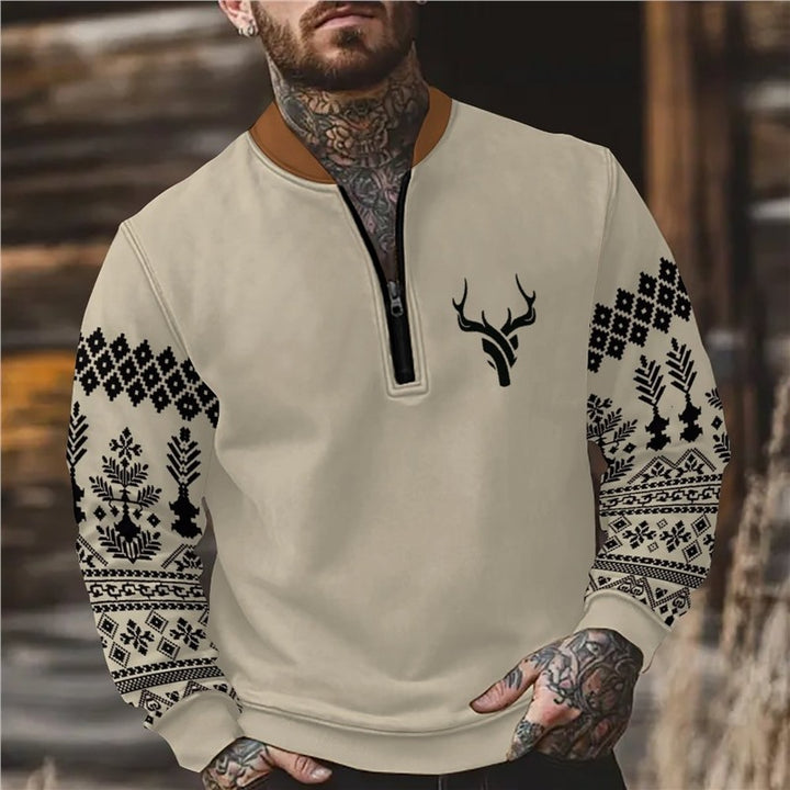 Men's sweatshirt with stylish zipper Lisslune