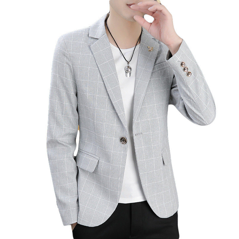 Men's stylish blazer with checked pattern Lisslune