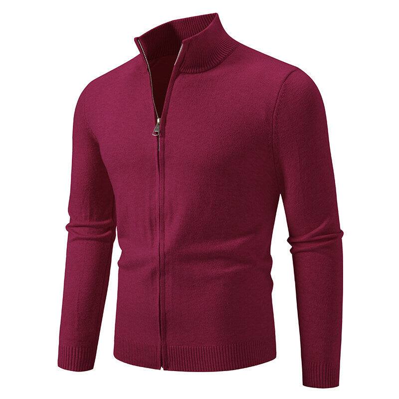 Men's cardigan with high collar and practical zipper Lisslune