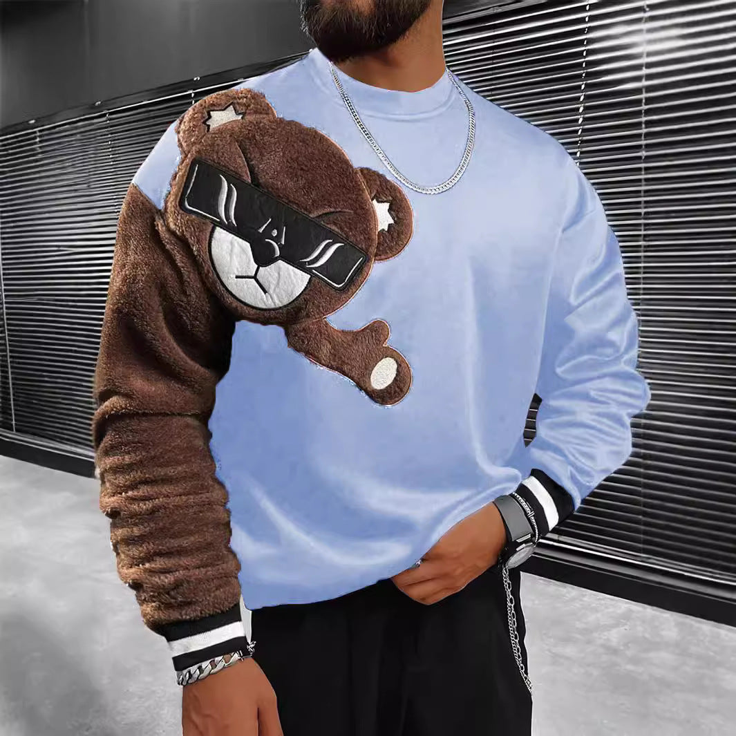 Men's Sweatshirt with Cozy Bear Motif Lisslune