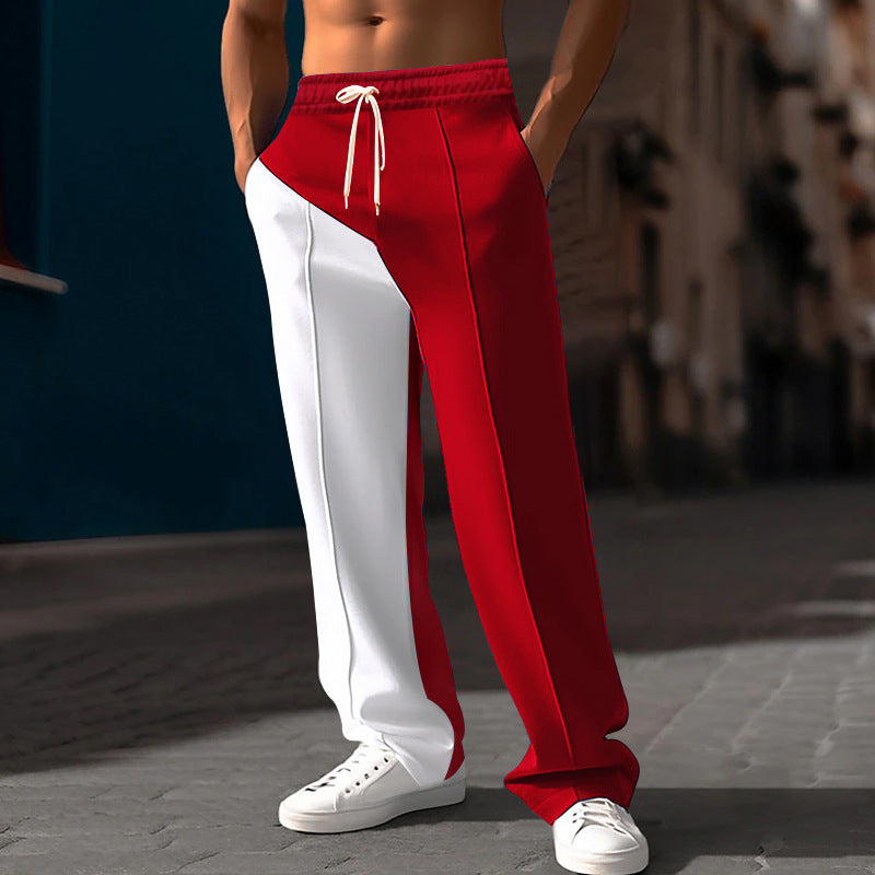 Men's sporty training pants with two contrasting color stripes Lisslune