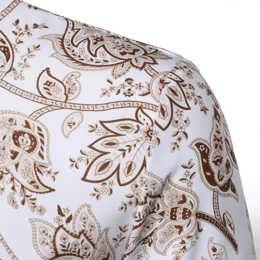 Men's long-sleeve shirt with modern paisley design Lisslune