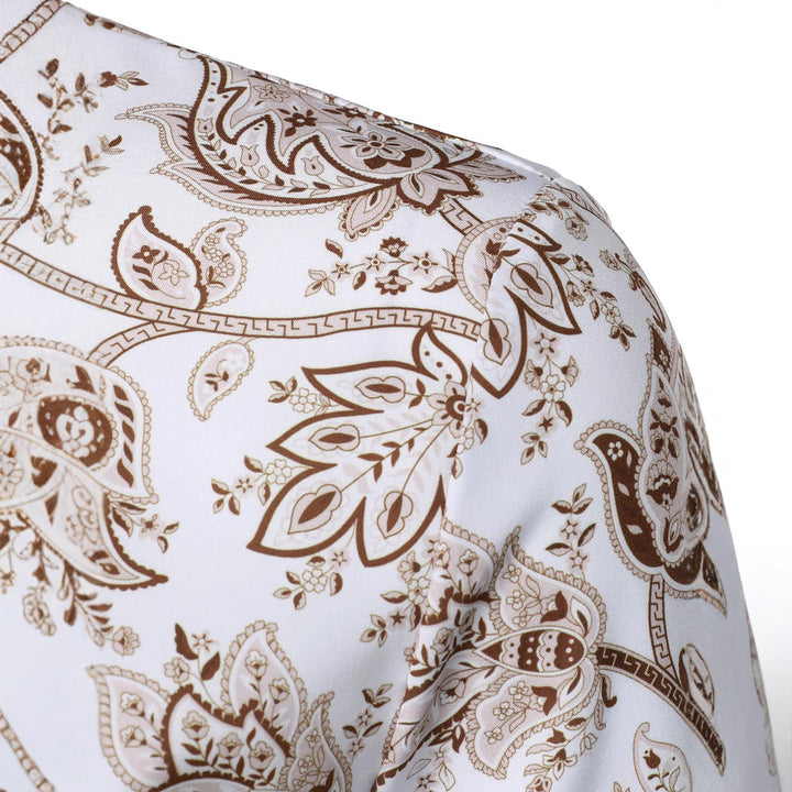 Men's long-sleeve shirt with modern paisley design Lisslune