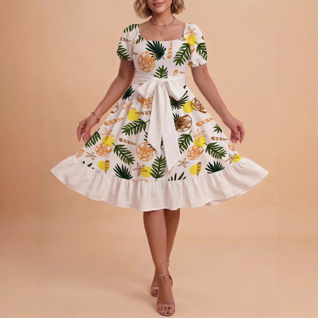 Women's dress with tailored fit and playful floral pattern Lisslune