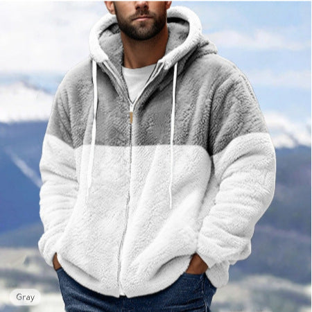 Men's cozy fleece jacket with hood Lisslune