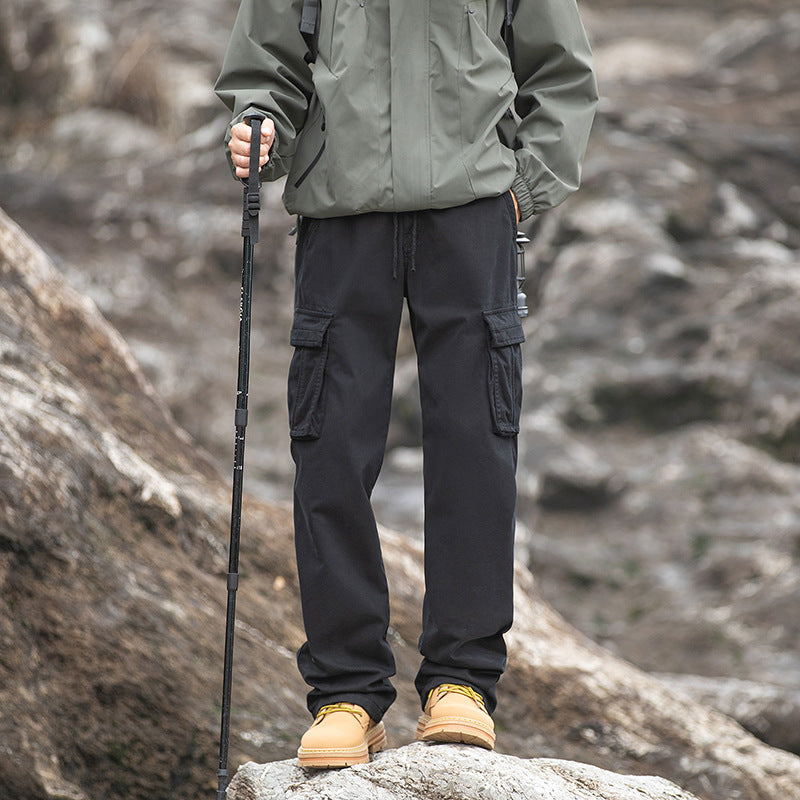 Men's Robust Outdoor Cargo Pants with Adjustable Waistband and Multifunctional Pockets Lisslune