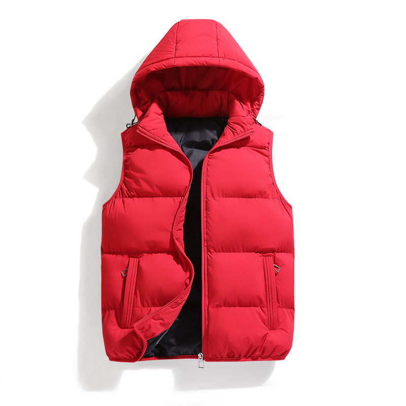 Men's quilted down vest with detachable hood and practical pockets Lisslune